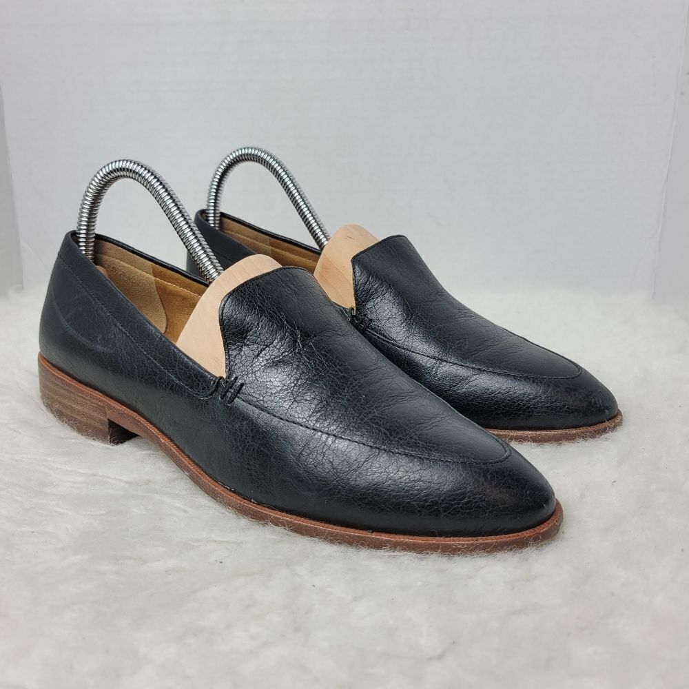 Madewell Loafers Womens Black Leather Frances Flats Casual Slip On Shoes Size 8